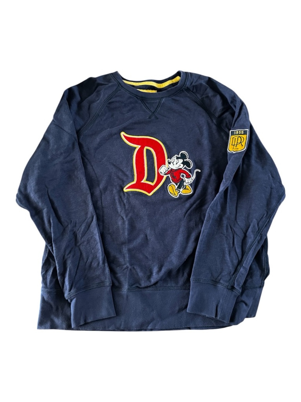 Disney Navy Crewneck Sweatshirt with Red D and Mickey Patch